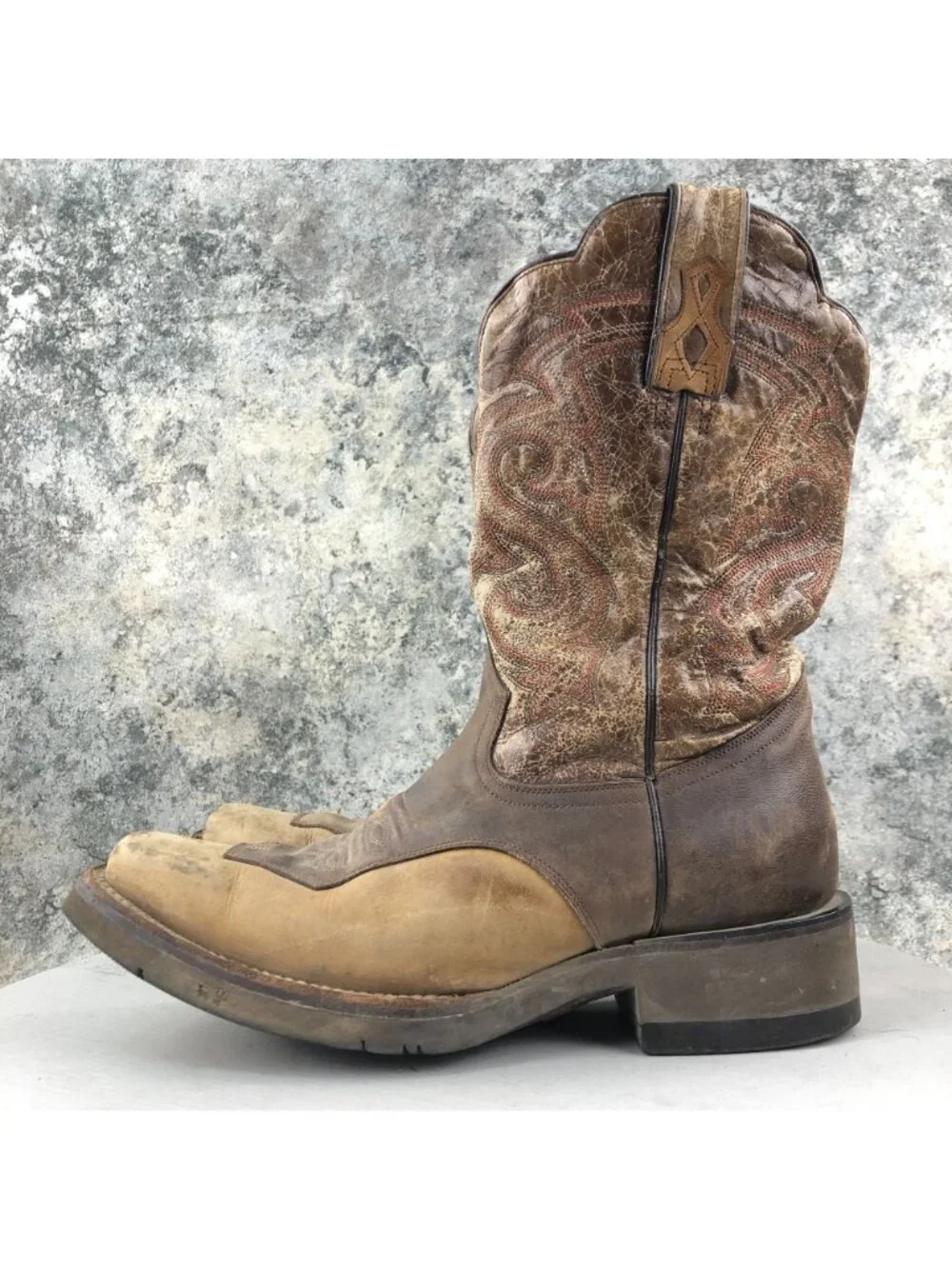 Rio Grande Limited Men's 28 (US 9.5-10) Brown Leather Western Cowboy Boot FAIR